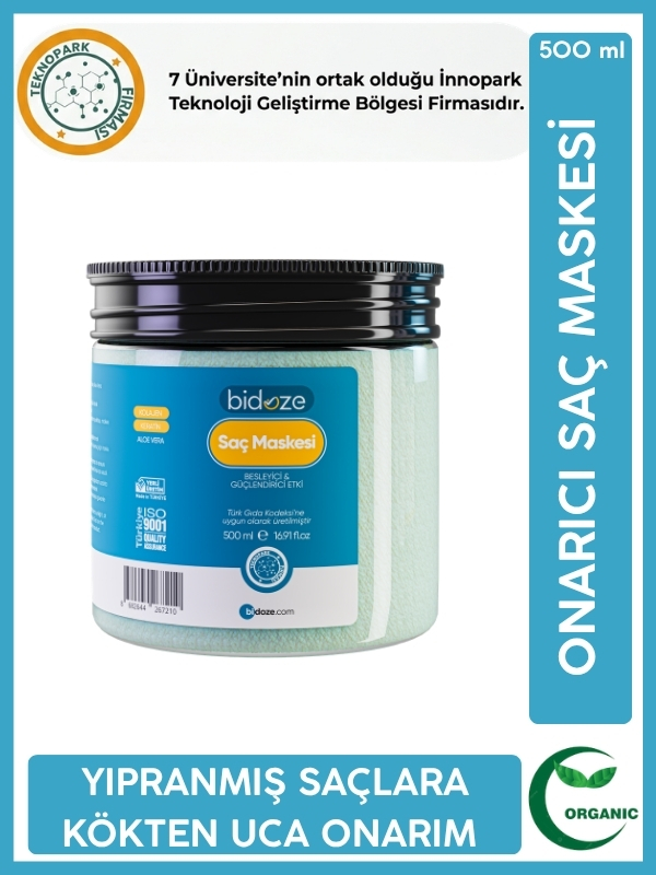 Bidoze Kolajen & Keratin Özlü Onarıcı Saç Maskesi 500 Ml